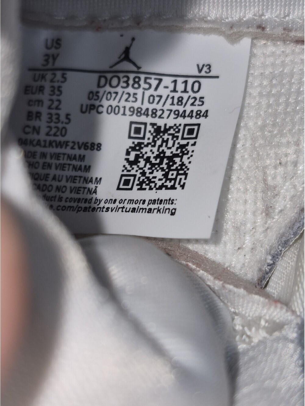 Nike Air Jordan 11 Retro PS Sail Pearl DO3857-110 Size 3Y pre owned - Picture 8 of 8